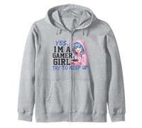 Gráfico de Estilo Anime de Yes I'm A Gamer Girl Try To Keep Up Sudadera con Capucha