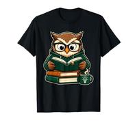 Gráfico de Estudio de un Lindo búho Leyendo Libros Camiseta