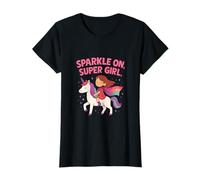 Gráfico de fantasía de Unicornio Sparkle On Super Girl Camiseta