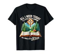 Gráfico de fogata de Camping and Jesus Outdoors Faith Bible Campfire Camiseta