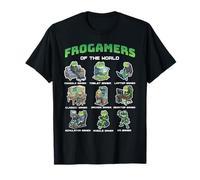 Gráfico de Frogamers of The World Diverse Gamer Frog Camiseta