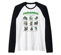Gráfico de Frogamers of The World Diverse Gamer Frog Camiseta Manga Raglan