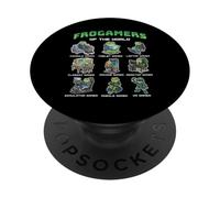 Gráfico de Frogamers of The World Diverse Gamer Frog PopSockets PopGrip Adhesivo