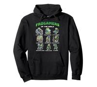 Gráfico de Frogamers of The World Diverse Gamer Frog Sudadera con Capucha