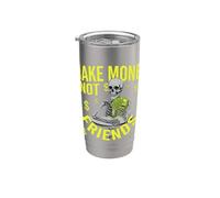 Gráfico de Ganar Dinero Sin Amigos para Emprendedores Negocios Vaso térmico de acero inoxidable de doble pared