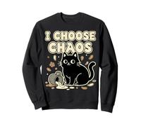Gráfico de Gato Divertido con Texto «I Choose Chaos», Bonito, irónico, sarcástico Sudadera