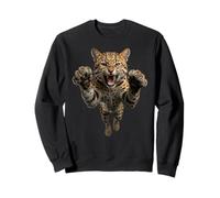 Gráfico de Gato Salvaje de ocelote Saltando Feroz Sudadera