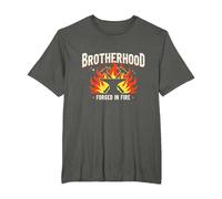 Gráfico de Herrero de la Hermandad Forjada en Fuego, Camiseta, Hombre Tallas Grandes, Asfalto, 2X Alto