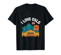 Gráfico de hito I Love Oslo Noruega Camiseta