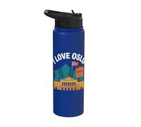 Gráfico de hito I Love Oslo Noruega Stainless Steel Insulated Water Bottle
