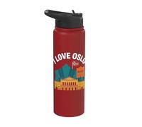 Gráfico de hito I Love Oslo Noruega Stainless Steel Insulated Water Bottle