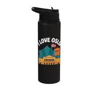 Gráfico de hito I Love Oslo Noruega Stainless Steel Insulated Water Bottle