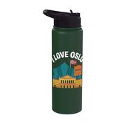 Gráfico de hito I Love Oslo Noruega Stainless Steel Insulated Water Bottle