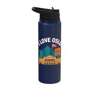 Gráfico de hito I Love Oslo Noruega Stainless Steel Insulated Water Bottle