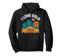 Gráfico de hito I Love Oslo Noruega Sudadera con Capucha