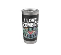 Gráfico de horda espeluznante I Love Zombies Vaso térmico de acero inoxidable de doble pared
