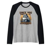 Gráfico de Humor de Lobo Desde Que lo Sabes Todo Camiseta Manga Raglan