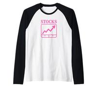 Gráfico de icono de gráfico divertido "Stocks" Stock subiendo Camiseta Manga Raglan