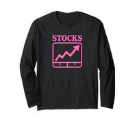 Gráfico de icono de gráfico divertido "Stocks" Stock subiendo Manga Larga