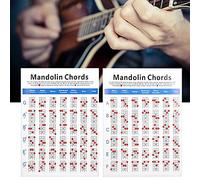 Gráfico de Instrumentos de Mandolina, Notas Prácticas de Trastero de Acorde de Mandolina de Papel Recubierto de Papel de Mandolina Cuadro de Selección de Mandolina con Séptimo