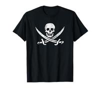 Gráfico de Jolly Roger con bandera pirata de Calico Jack Sword Camiseta