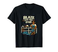 Gráfico de Juego de Palabras Blaze Your Own Trail Cowboy Plumber Pipe Camiseta