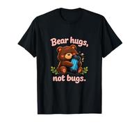 Gráfico de Juego de Palabras con el Bonito Juego de Palabras Bear Hugs Not Bugs Camiseta