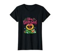 Gráfico de Juego de Palabras de Granja de Girasol You Grow Girl Camiseta