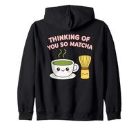 Gráfico de Juego de Palabras Kawaii con té Verde Thinking of You So Matcha Lover Sudadera con Capucha