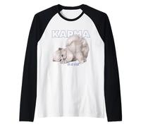 Gráfico de Karma Is A Cat, Lindo y Divertido, Amante de los Gatos Camiseta Manga Raglan