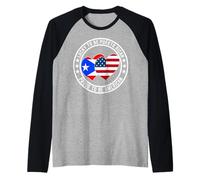 Gráfico de la Bandera Estadounidense Lucky To Be Puertorriqueño Orgulloso de ser Puerto Rico Camiseta Manga Raglan