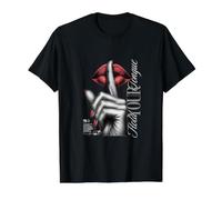 Gráfico de Labios para sostener tu Lengua Camiseta gráfica económica, Hombre, Negro, M