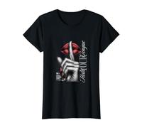 Gráfico de Labios para sostener tu Lengua Camiseta gráfica económica, Mujer, Negro, M