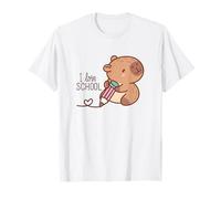 Gráfico de lápiz Capibara Lindo I Love School Camiseta