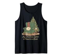 Gráfico de Lectura Acogedor de My Christmas Spirit is Found in a Book Camiseta sin Mangas