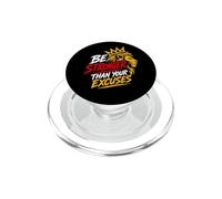 Gráfico de león Be Stronger Than Your Excuses PopSockets PopGrip para MagSafe