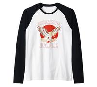 Gráfico de Libertad Majestic Screaming Eagle Camiseta Manga Raglan