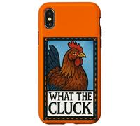 Gráfico de lo que dice el pollo divertido de Cluck para granja Carcasa para iPhone X/XS