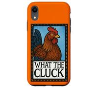 Gráfico de lo que dice el pollo divertido de Cluck para granja Carcasa para iPhone XR
