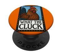 Gráfico de lo que dice el pollo divertido de Cluck para granja PopSockets PopGrip Adhesivo