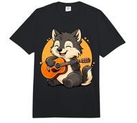 Gráfico de Lobo Tocando la Guitarra, Lobo, niños y niñas, Amante de la Guitarra Comfort Colors Adult Heavyweight T-Shirt