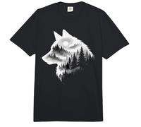 Gráfico de Lobo y Lobo | Bosque y Vida Silvestre, Wolf Silhoutte Comfort Colors Adult Heavyweight T-Shirt