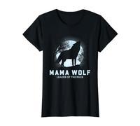 Gráfico de Luna Llena de Mama Wolf Leader of The Pack Camiseta gráfica económica, Mujer, Negro, S