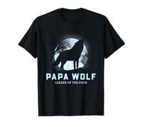 Gráfico de Luna Llena de Papa Wolf Leader of The Pack Camiseta gráfica económica, Hombre, Negro, S