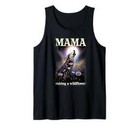 Gráfico de Mama Wolf criando una Luna Aullando de Flores Silvestres Camiseta sin Mangas