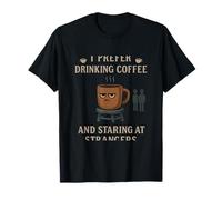 Gráfico de máquina de Escribir de Humor Oscuro con miradas de café Camiseta