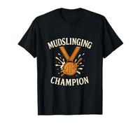 Gráfico de medalla de serifa vintage Mudslinging Champion Camiseta