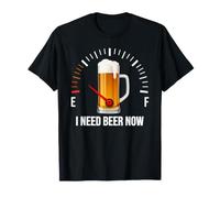 Gráfico de medidores de Combustible de Tanque vacío I Need Beer Now Camiseta