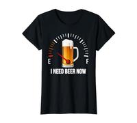 Gráfico de medidores de Combustible de Tanque vacío I Need Beer Now Camiseta gráfica económica, Mujer, Negro, XL