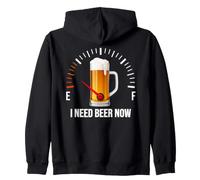 Gráfico de medidores de Combustible de Tanque vacío I Need Beer Now Sudadera con Capucha